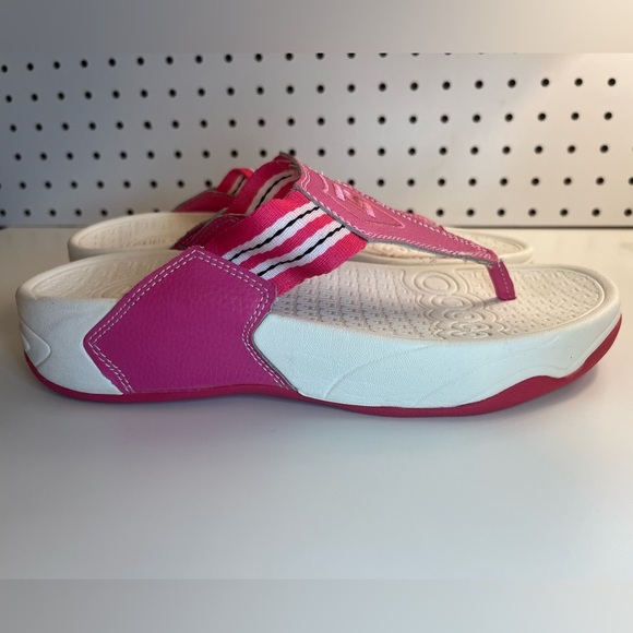 TheraSandal by TheraShoe Flip Flop Thong Therapy Molded Insole Pink Leather - Picture 7 of 14